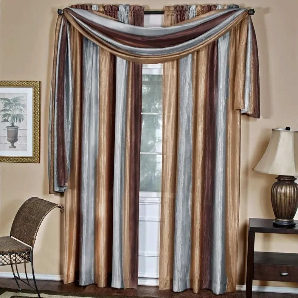 Woven Trends Ombre Window Curtains, Modern Semi-Sheer Window Curtain Drape